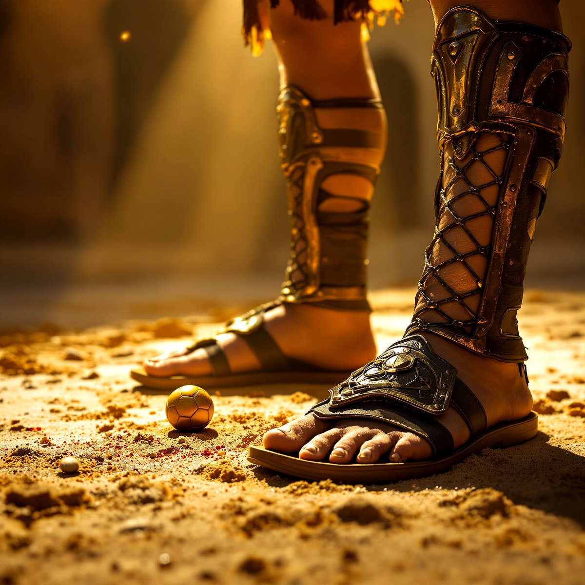 Roman sandals + ball (AI)
